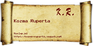 Kozma Ruperta névjegykártya